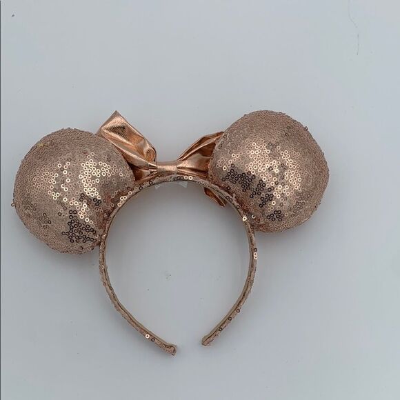 Sequin rose gold pink Disney Mickey Mouse Ears Headband with Bow - Picture 6 of 6